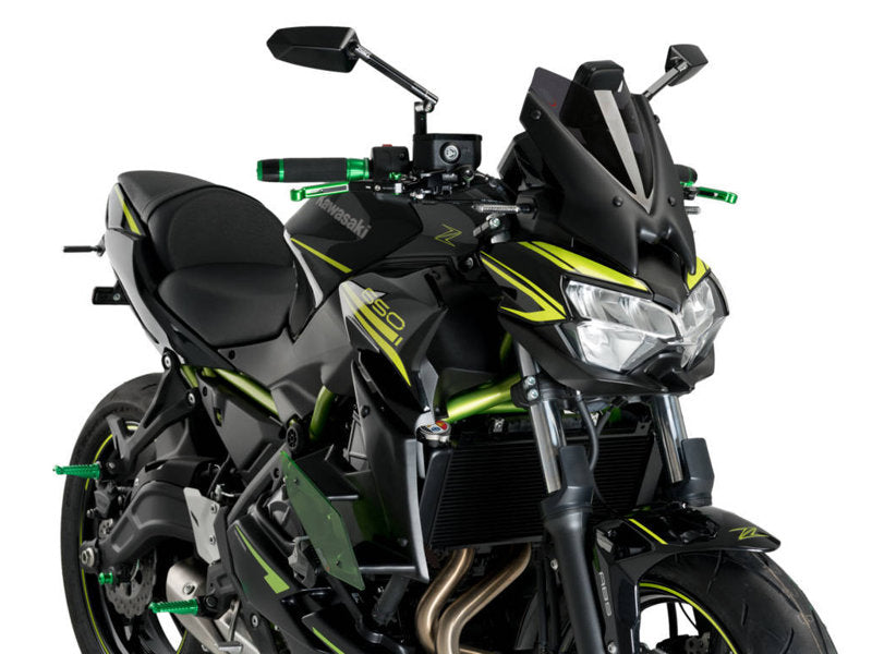 Puig Naked Downforce Spoilers In Black for Kawasaki Z650 (20-25)
