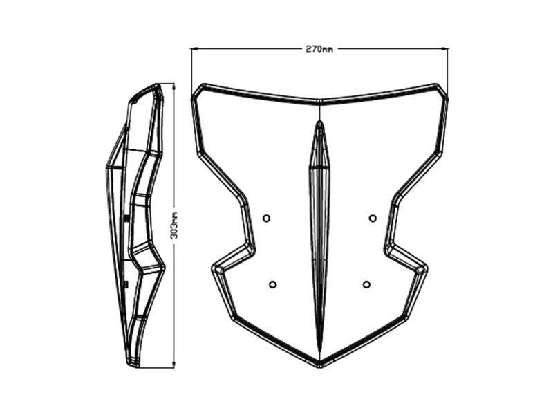 Puig Flanker Screen In Clear for Yamaha MT-125 (15-25)