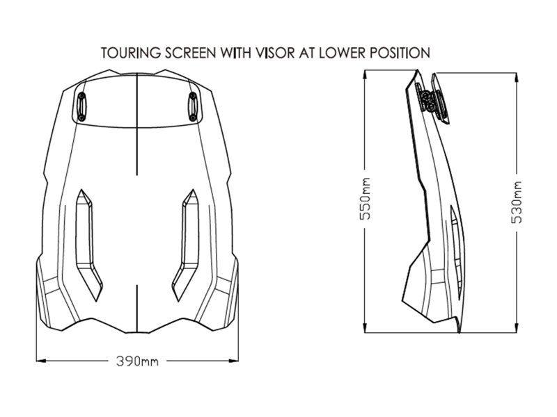 Puig Touring Screen With Extender In Light Smoke for Triumph Tiger 900 GT Low (20-23)