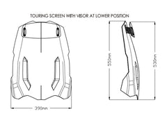 Puig Touring Screen With Extender In Light Smoke for Triumph Tiger 900 GT Low (20-23)