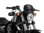 Puig Retro Fly Screen In Matt Black for Harley Davidson Sportster Forty Eight XL1200X (15-20)