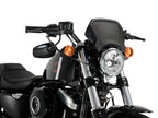 Puig Aluminium Fly Screen In Black for Harley Davidson Sportster Forty Eight XL1200X (15-20)
