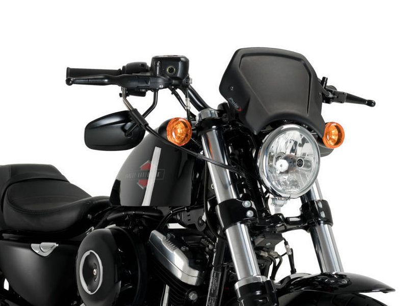 Puig Aluminium Fly Screen In Black for Harley Davidson Sportster Forty Eight XL1200X (15-20)