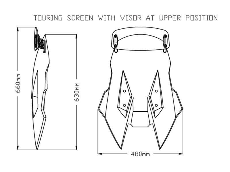 Puig Touring Screen With Extender In Light Smoke for Suzuki V-Strom 1050DE (23-25)