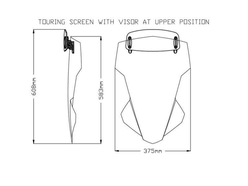 Puig Touring Screen With Extender In Light Smoke for Yamaha Tracer 700 (20)
