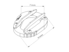 Puig Kickstand Extension Pad In Black for Triumph Tiger 900 GT Pro (20-25)