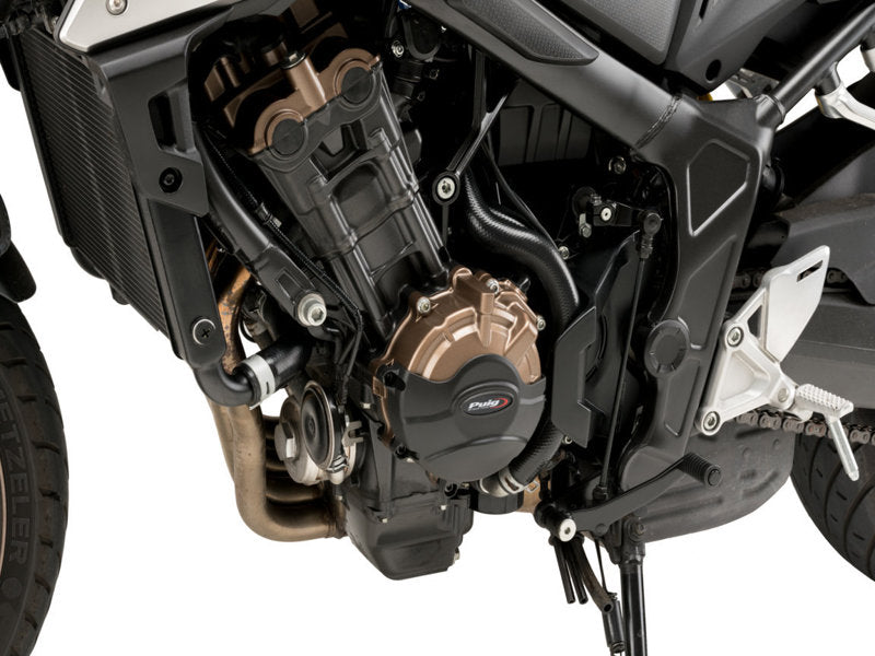 Puig Engine Cover In Black for Honda CB650 R Neo Sports Cafe (19-20)
