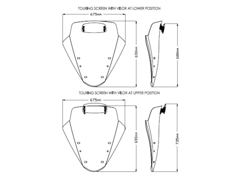 Puig Touring Screen With Extender In Light Smoke for BMW R1250 RT (21-25)