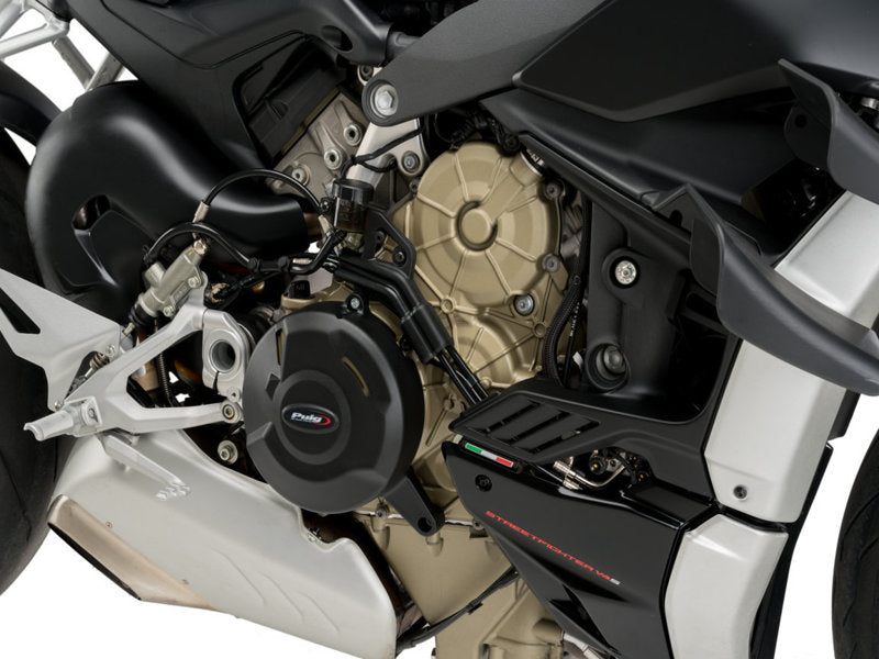 Puig Engine Cover In Black for Ducati Streetfighter V4S (20-22)