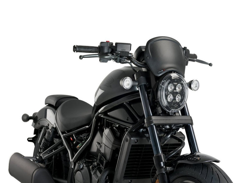 Puig Retro Fly Screen In Matt Black for Honda CMX1100 Rebel DCT (21-25)