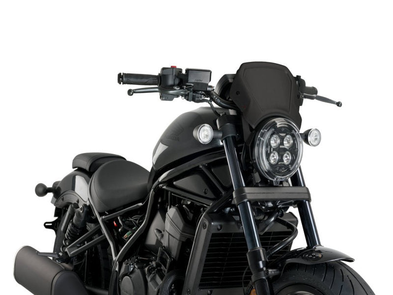 Puig Aluminium Fly Screen In Black for Honda CMX1100 Rebel (21-25)
