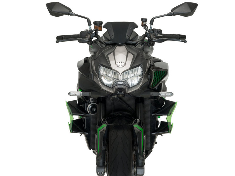 Puig GP Front Downforce Spoilers In Black for Kawasaki Z H2 SE (21-25)