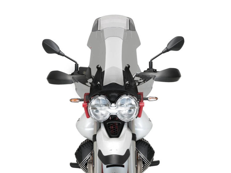 Puig Touring Screen With Extender In Clear for Moto Guzzi V85 Evocative Graphics (21-23)