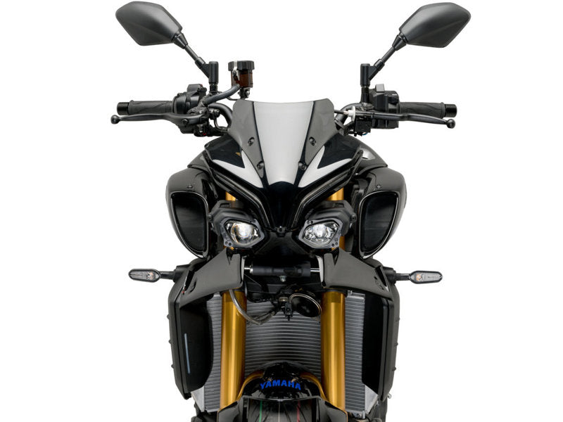 Puig Naked Front Downforce Spoilers In Matt Black for Yamaha MT-10 SP (22-25)
