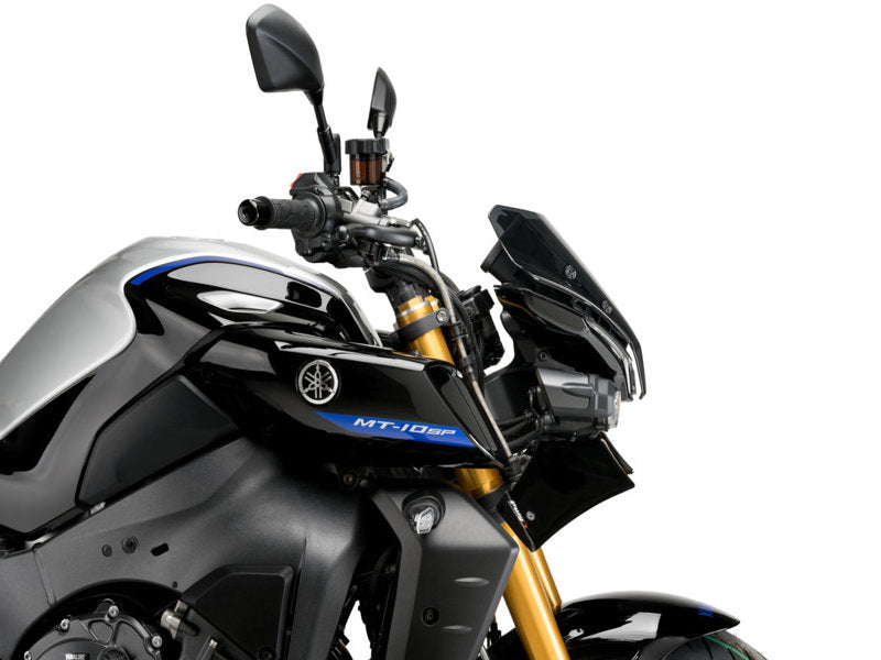 Puig Naked Front Downforce Spoilers In Matt Black for Yamaha MT-10 SP (22-25)
