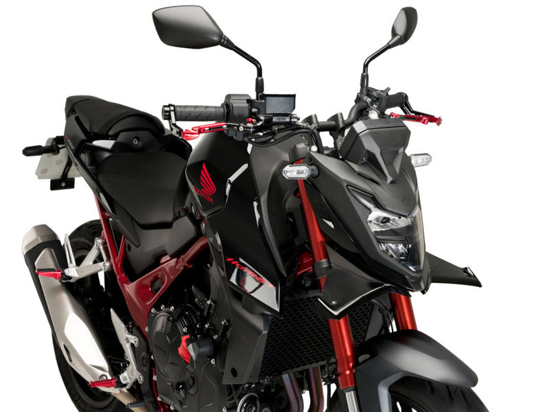 Puig Naked Front Downforce Spoilers In Matt Black for Honda CB750 Hornet (23-24)