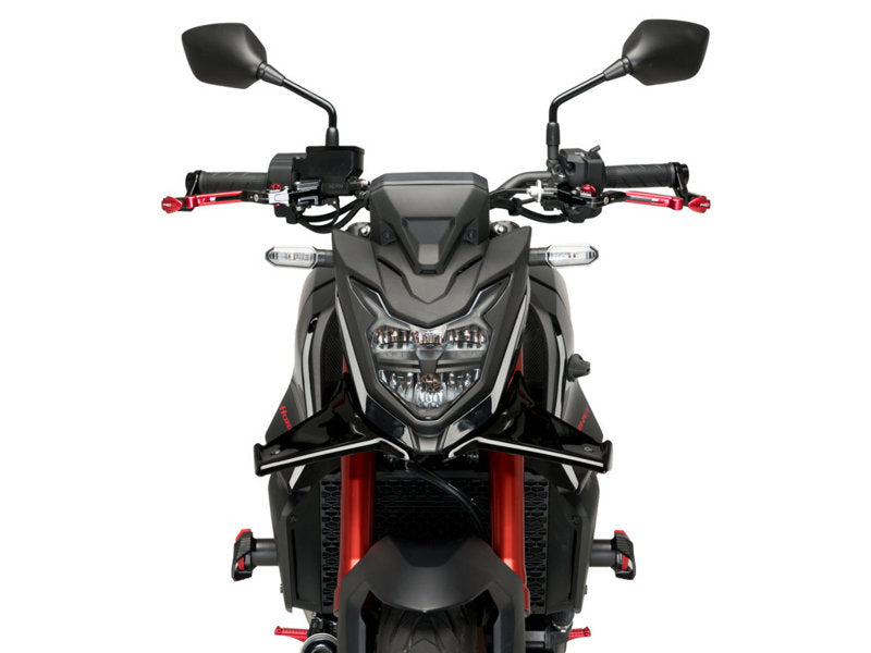 Puig Naked Front Downforce Spoilers In Matt Black for Honda CB750 Hornet (23-24)