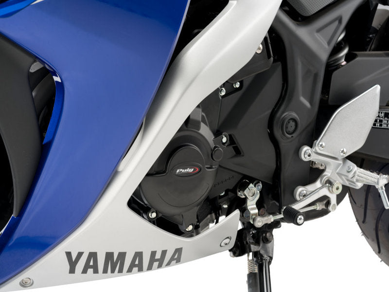 Puig Track Engine Cover In Black for Yamaha YZF R3 (20-24)