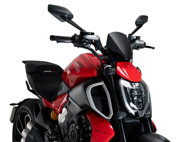 Puig New Generation Sport Screen In Matt Black for Ducati Diavel V4 (24-25)