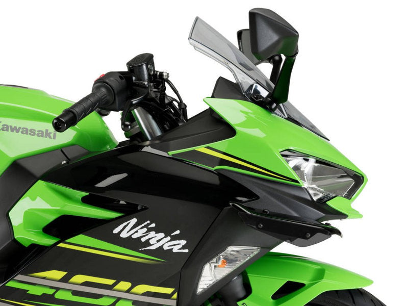 Puig Sport Downforce Spoilers In Black for Kawasaki Ninja 400 (18-24)