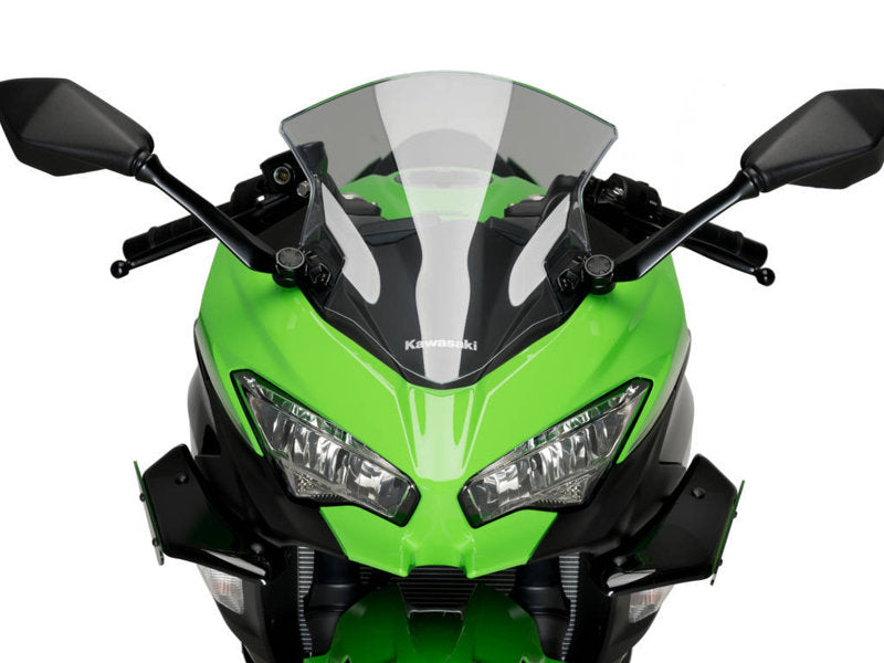 Puig Sport Downforce Spoilers In Black for Kawasaki Ninja 400 (18-24)