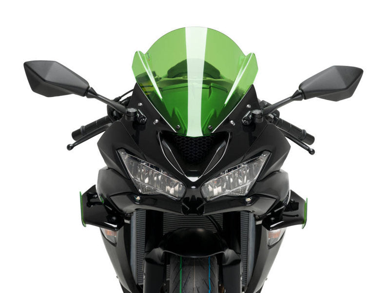 Puig Sport Downforce Spoilers In Black for Kawasaki ZX-6R 636 (18-23)