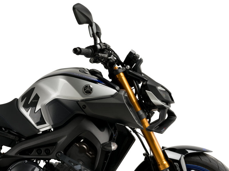 Puig Naked Front Downforce Spoilers In Matt Black for Yamaha MT-09 (17-20)