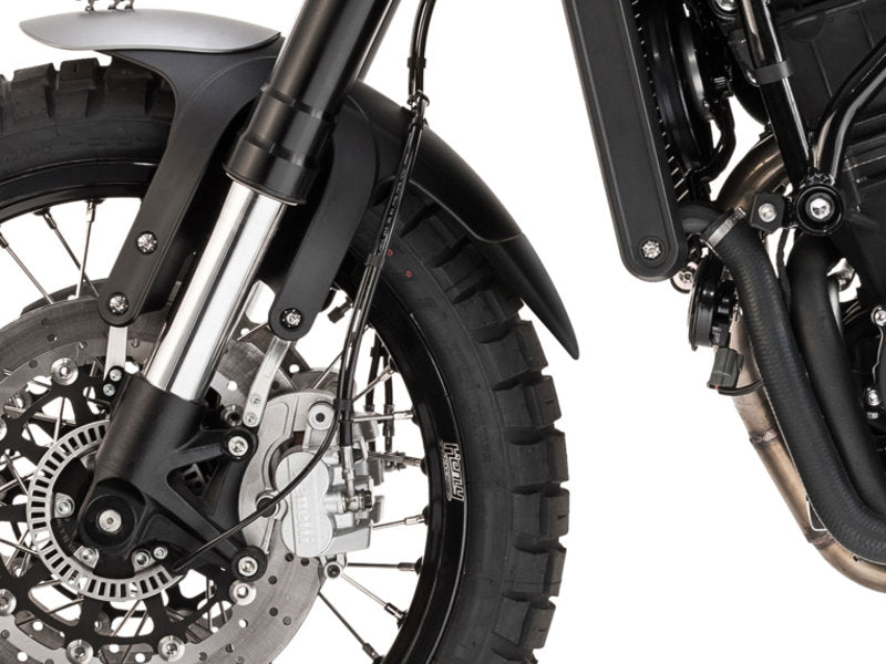 Puig Front Mudguard Extender In Black for Benelli Leoncino 500 (16-25)