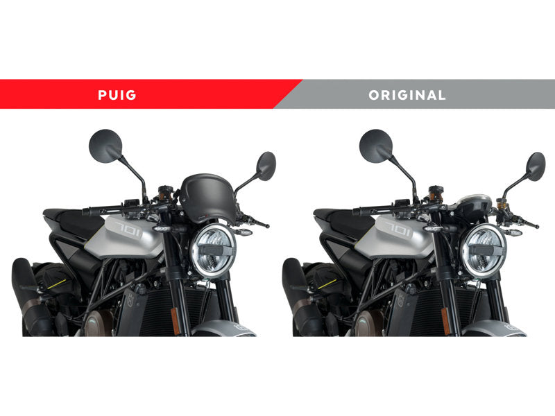 Puig Retro Fly Screen In Matt Black for Kawasaki Vulcan S Cafe (17-20)