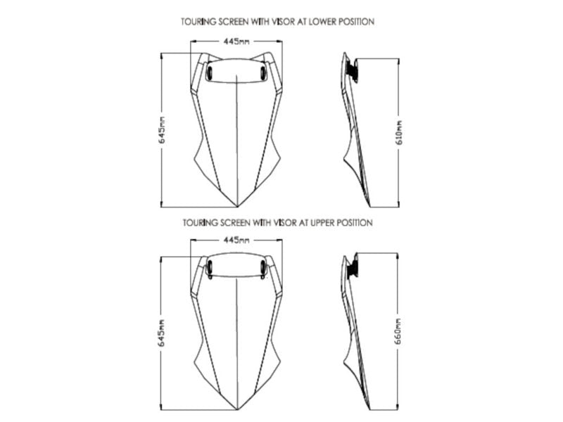 Puig Touring Screen With Extender In Clear for Yamaha Tracer 9 (21-24)