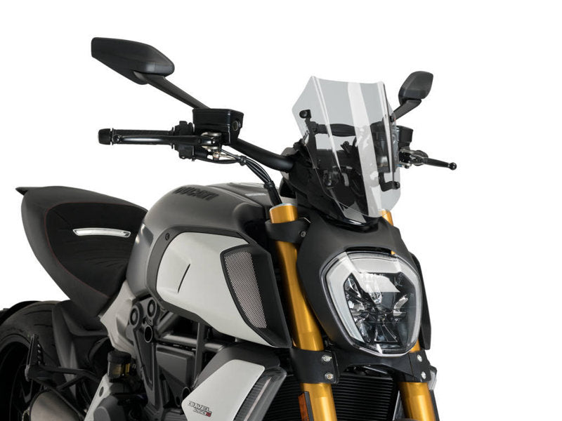 Puig New Generation Adjustable Sport Screen In Clear for Ducati Diavel 1260 (19-23)