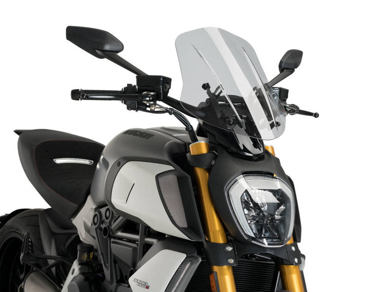 Puig New Generation Adjustable Touring Screen In Clear for Ducati Diavel 1260 S (19-23)