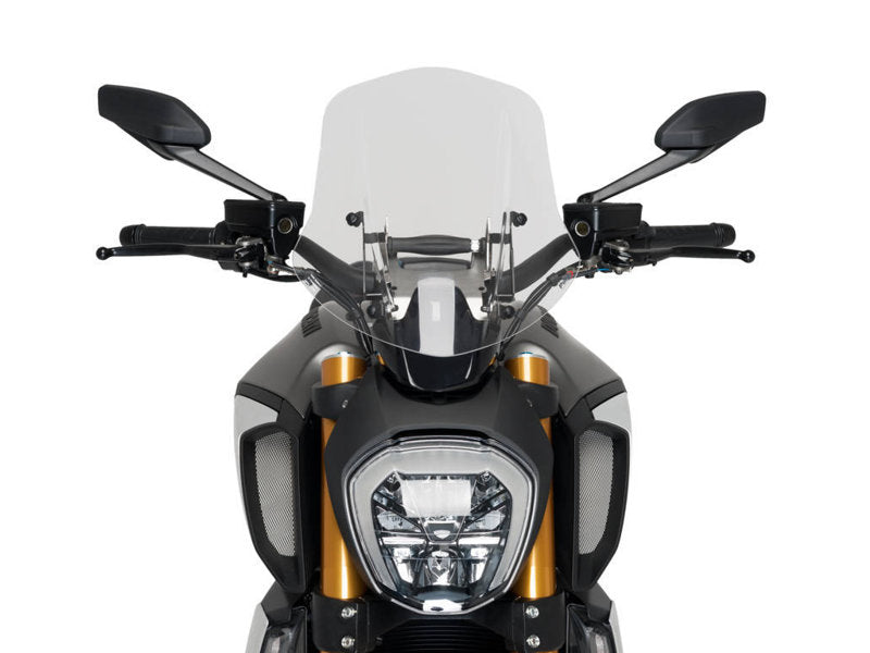 Puig New Generation Adjustable Touring Screen In Clear for Ducati Diavel 1260 S (19-23)