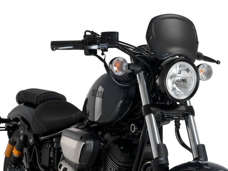 Puig Retro Fly Screen In Matt Black for Yamaha XV 950 (14-20)