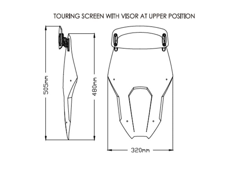Puig Touring Screen With Extender In Light Smoke for Honda Africa Twin CRF1100L (20-23)