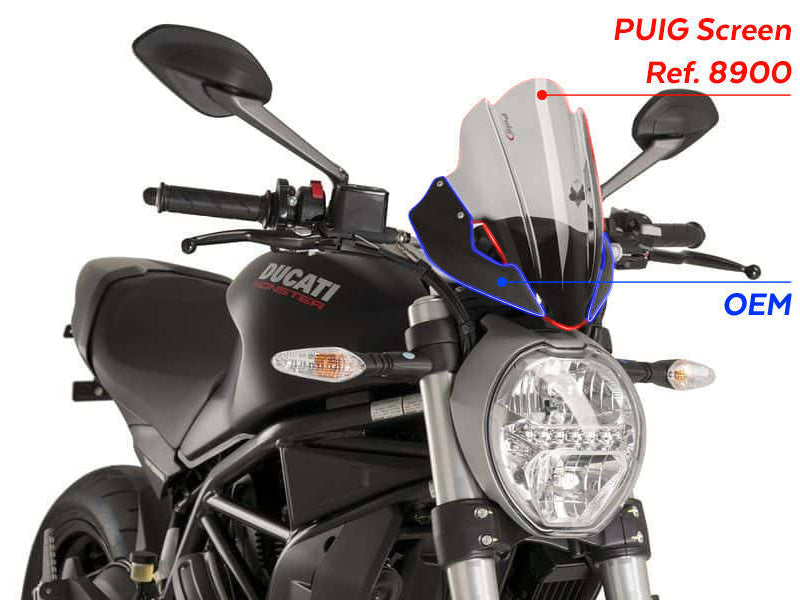 Puig New Generation Touring Screen In Clear for Ducati Monster 821 (14-20)
