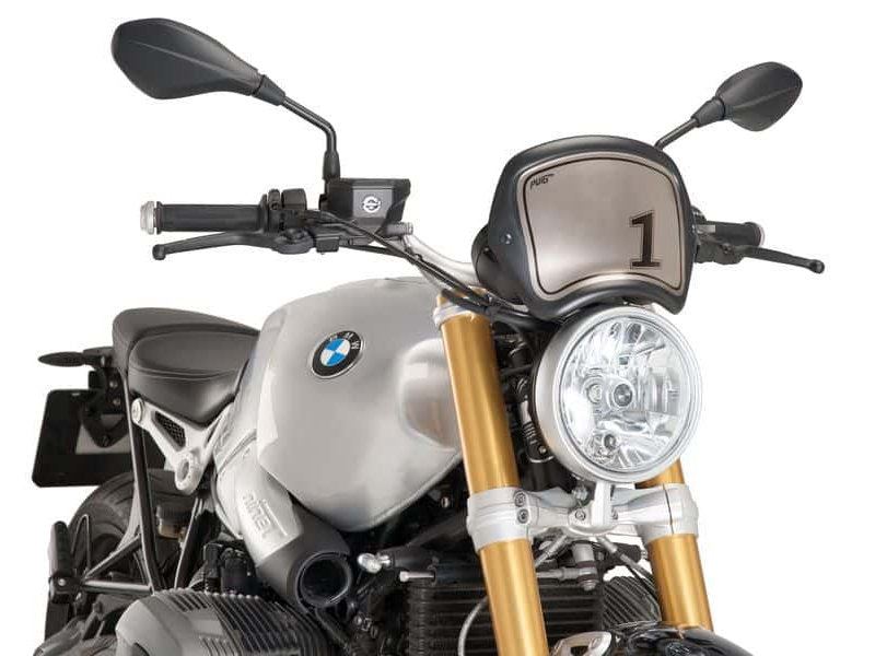 Puig Retro Fly Screen In Matt Black for BMW R Nine T Pure (17-24)