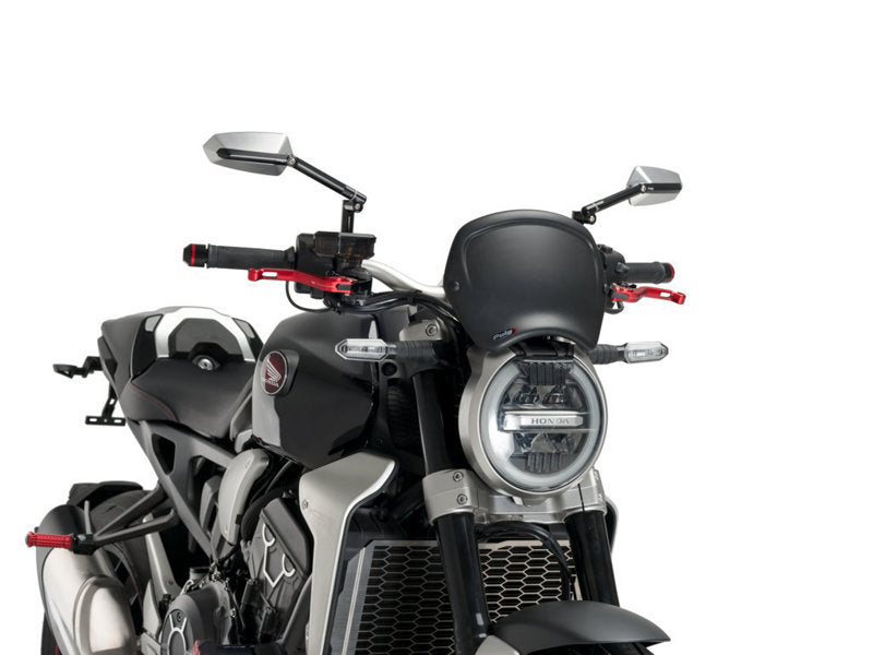 Puig Retro Fly Screen In Matt Black for Honda CB650 R Neo Sports Cafe (19-23)