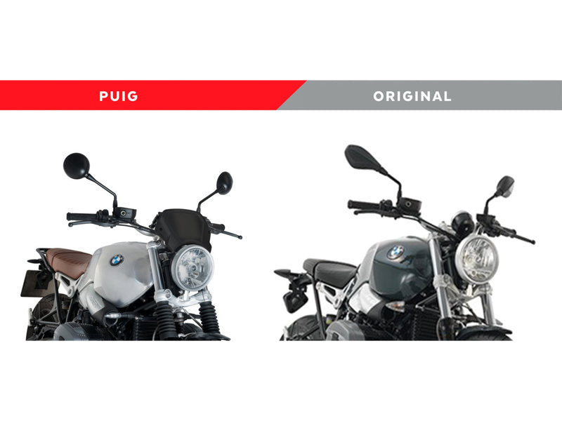 Puig Aluminium Fly Screen In Black for BMW R Nine T Urban G/S (21-24)