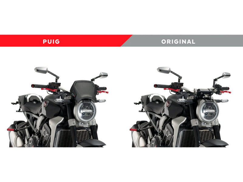 Puig Aluminium Fly Screen In Black for Honda CB650 R Neo Sports Cafe (19-23)