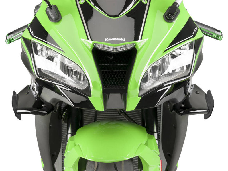 Puig Sport Downforce Spoilers In Black for Kawasaki ZX-10R (11-20)