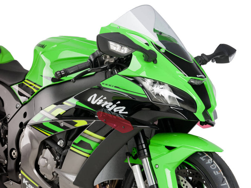 Puig Sport Downforce Spoilers In Black for Kawasaki ZX-10R Ninja KRT (16-20)
