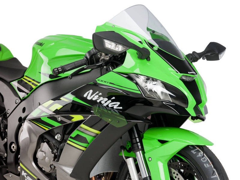 Puig Sport Downforce Spoilers In Black for Kawasaki ZX-10R Ninja Performance (16-18)