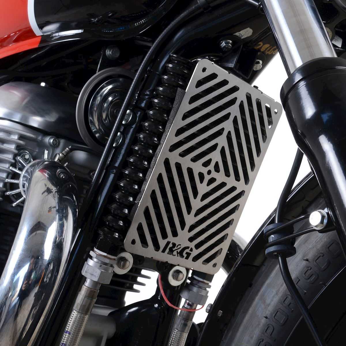 R&G Oil Cooler Guard Stainless Steel for Royal Enfield Interceptor 650 (19-26) Main image