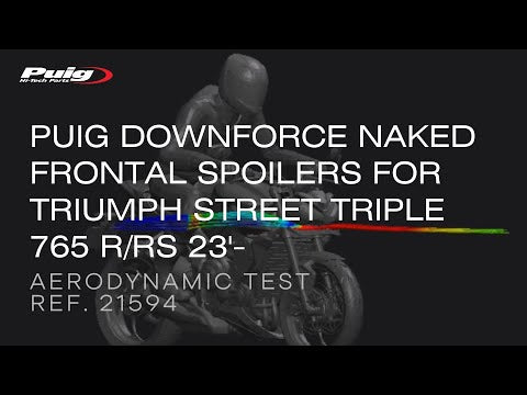 Puig Naked Front Downforce Spoilers In Matt Black for Triumph Street Triple 765 R (23-25)